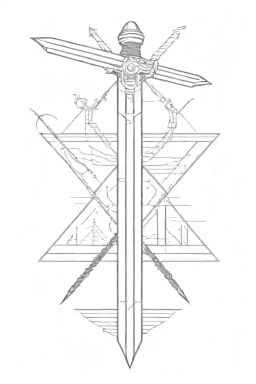 civil engineering sword tattoo design idea