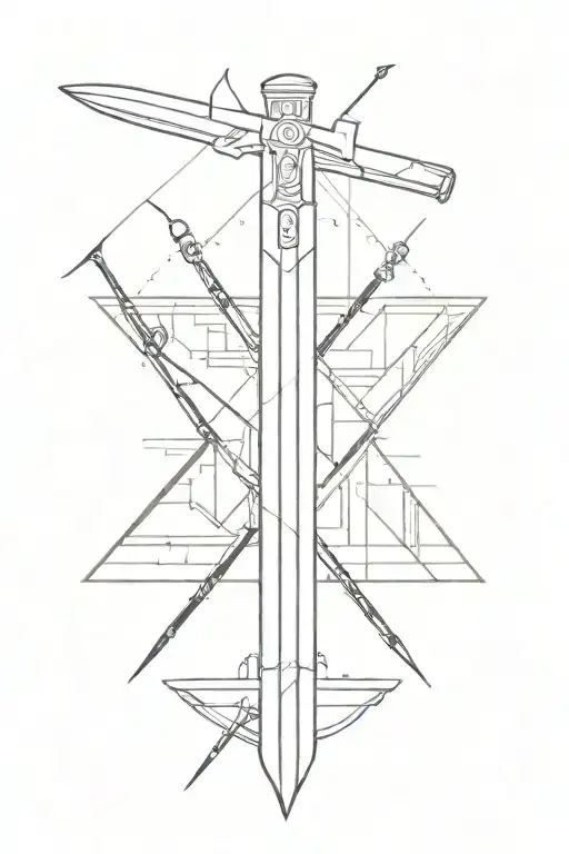 civil engineering sword tattoo design idea