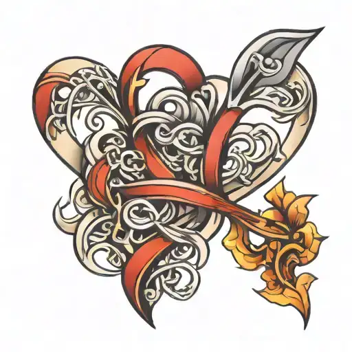 Generate an image of  Twin symbols: Like two intertwined hearts or infinity signs  tattoo design idea