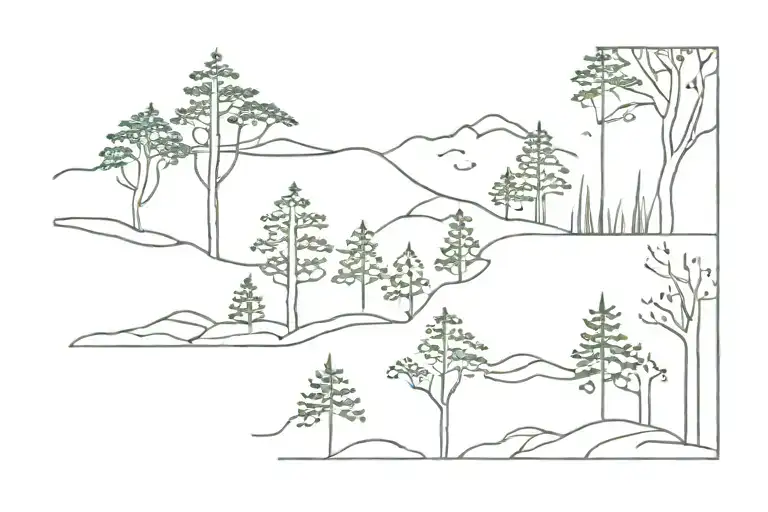 armband forest and ocean tattoo design idea