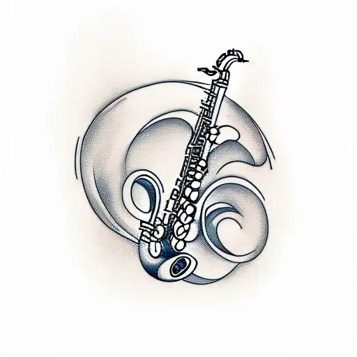 Saxophone tattoo design idea