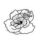baby's breath and hibiscus  tattoo design idea