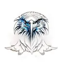 realistic eagle head with wings tattoo design idea