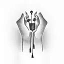 Create me a torch held by a handcuffed hand, also introduce an open bottle into the design and in which only small drop tattoo design idea