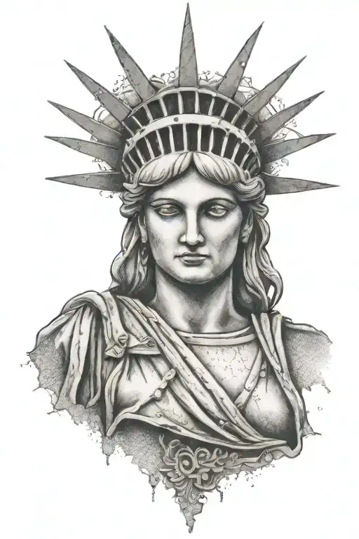 lady liberty tattoo design idea