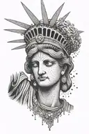 lady liberty tattoo design idea