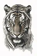 Tiger face tattoo design idea