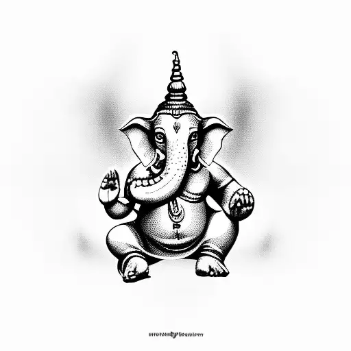ganpati with football tattoo design idea