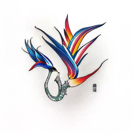 Bird of Paradise tattoo design idea