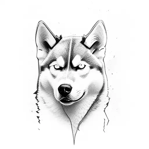 Husky tattoo design idea