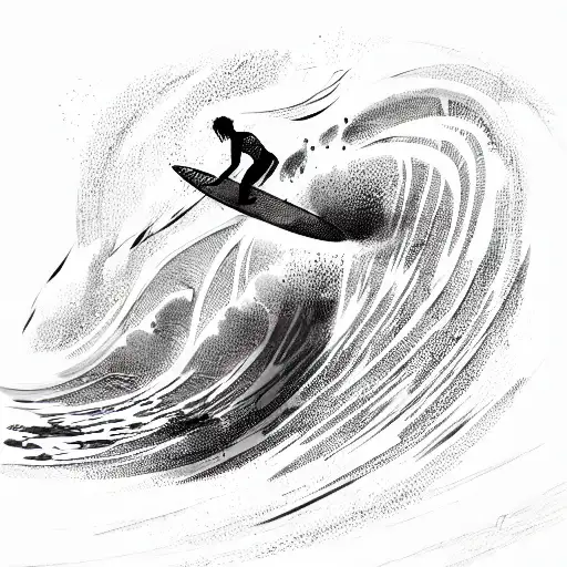 surf tattoo design idea