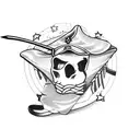 french beret and cane tattoo design idea