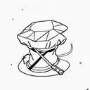  beret and cane tattoo design idea