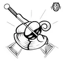  beret and cane tattoo design idea