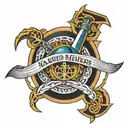 mariners cross intertwined tattoo design idea