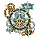 mariners cross intertwined tattoo design idea