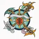 mariners cross intertwined tattoo design idea