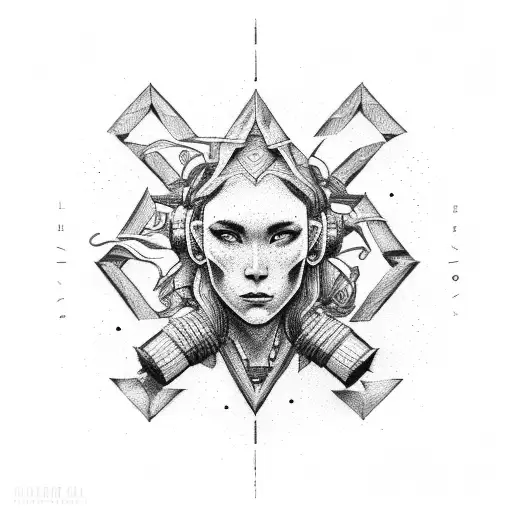 female atlas strong world tattoo design idea
