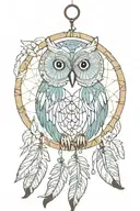 sun moon owl dreamcatcher tattoo design idea