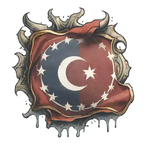 turkish flag  tattoo design idea