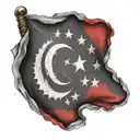 turkish flag  tattoo design idea