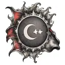 turkish flag  tattoo design idea