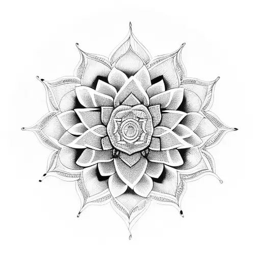 Mandala Lotus  tattoo design idea