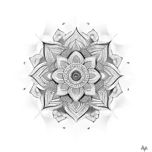Mandala Lotus Geometric  tattoo design idea