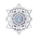 Mandala Lotus Geometric Outline tattoo design idea