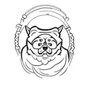 chow chow com uma calopsita e um ring neck tattoo design idea