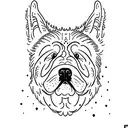 chow chow com uma calopsita e um ring neck tattoo design idea