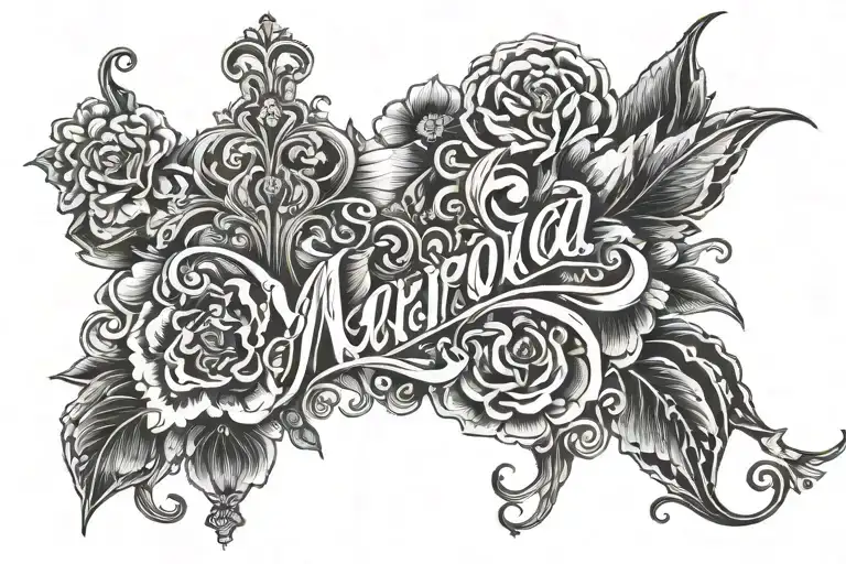 word Maria tattoo design idea