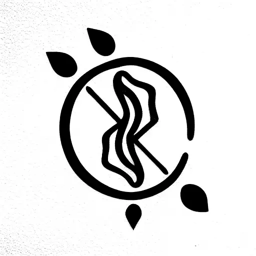 Croatian traditional, blue to black fade tattoo design idea