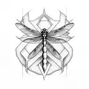 Dragonfly and rose tattoo design idea