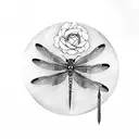 Dragonfly and rose tattoo design idea