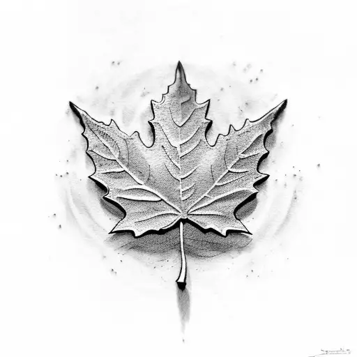 tetalestia with maple leaf and bison tattoo design idea