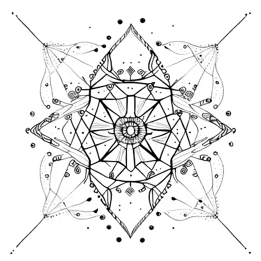 A minimalist tattoo of the Gemini constellation formed by intricate floral patterns tattoo design idea