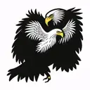 tango eagle dancing together tattoo design idea
