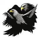 tango eagle dancing together tattoo design idea