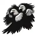 tango eagle dancing together tattoo design idea