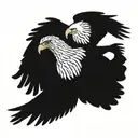 tango eagle dancing together tattoo design idea