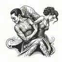 tango couple in a dramatic tattoo design idea