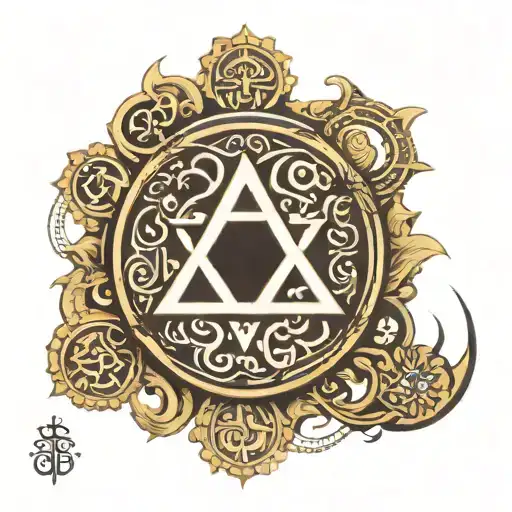 alpha omega with hindu symbol om in hindu tattoo design idea