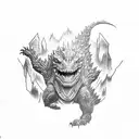Godzilla memento mori little forearm  tattoo design idea