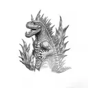 Godzilla memento mori little forearm  tattoo design idea