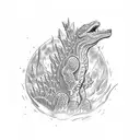 Godzilla memento mori little forearm  tattoo design idea