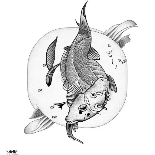 yin and yang koi tattoo design idea