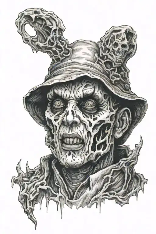 ghost face tattoo design idea