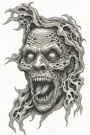 ghost face tattoo design idea