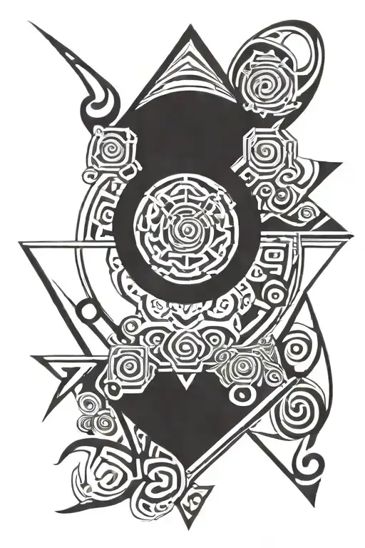 geometric pattern, avatar the last airbender, avatar state, tattoo design idea